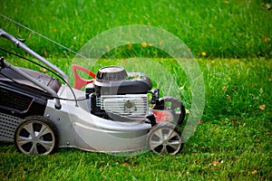 Lawn mower closeup