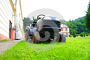 Lawn mower on the grass