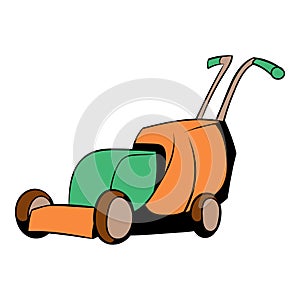 Lawn mower icon cartoon