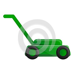 Lawn mower icon, cartoon style