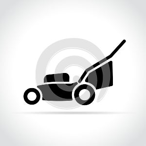 Lawn mower icon on white background