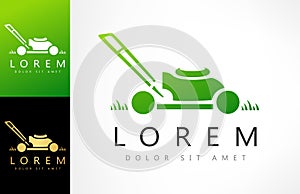 Lawn mower logo vector