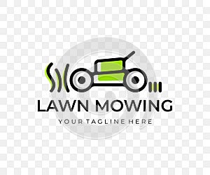 Lawn mower, mower, grass-cutter, mows grass, colored graphic design