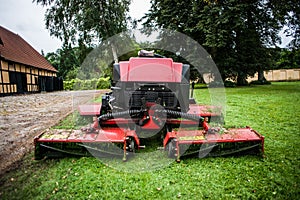 Lawn mower tractor and grass