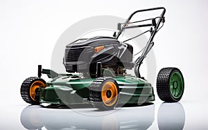 Lawn Mower on a White Background -Generative Ai