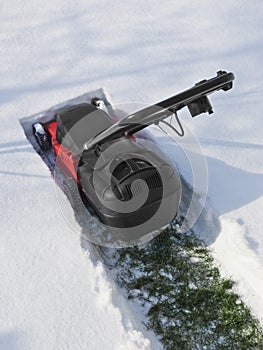 Lawn mower in the winter