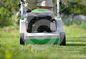 Lawn mower at work