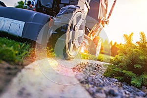 Lawn Mowing Closeup