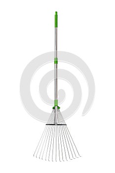 Lawn rake on white photo