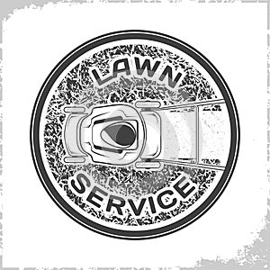 Lawn service logo monochrome