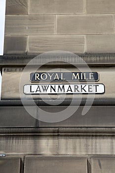 Lawnmarket - Royal Mile Street Sign; Edinburgh