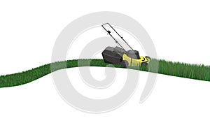 Lawnmower cutting grass