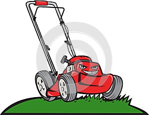 Lawnmower Front Isolated Cartoon