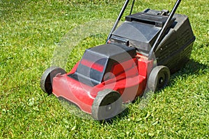 Lawnmower on grass