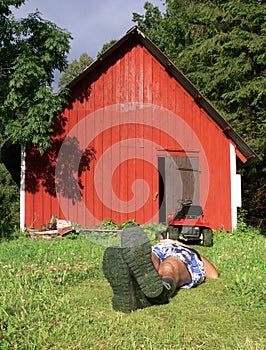 Lawnmowing and Relaxing