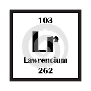 Lawrencium chemical element icon vector