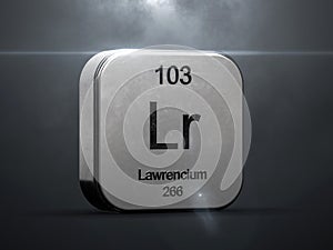 Lawrencium element from the periodic table