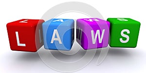 Laws word block on white