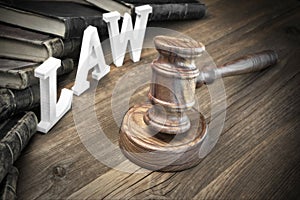 Lawsuit Concept With Sign Law And Judges Gavel