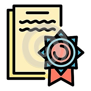 Lawsuit icon color outline vector