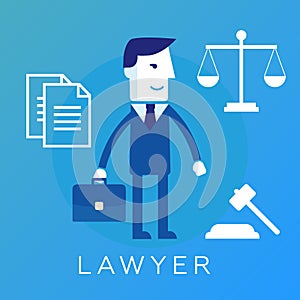 Lawyer, attorney or jurist concept background photo