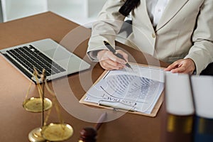 lawyer businessman working or reading lawbook in office workplace for consultant lawyer concept