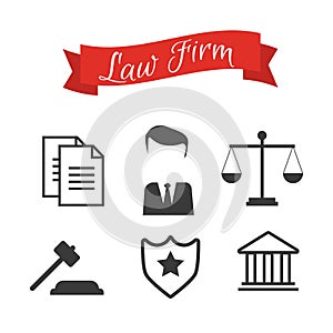 Lawyer concept. Lawyer icons in flat style. Lawyer sign and symbol vector. Lawyer set illustration