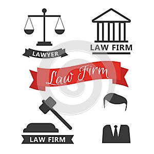 Lawyer concept. Lawyer icons in flat style. Lawyer sign and symbol vector. Lawyer set illustration