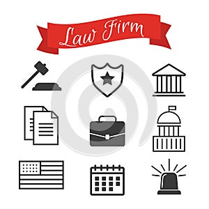 Lawyer concept. Lawyer icons in flat style. Lawyer sign and symbol vector. Lawyer set illustration