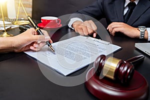 Lawyer Detail of a judge sitting at his desk