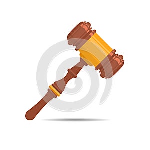 Lawyer hammer with solid and flat color design.