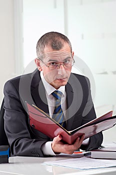 Lawyer on his workplace