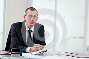 Lawyer on his workplace