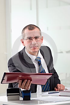 Lawyer on his workplace