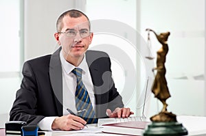 Lawyer on his workplace photo