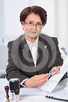 Lawyer on his workplace