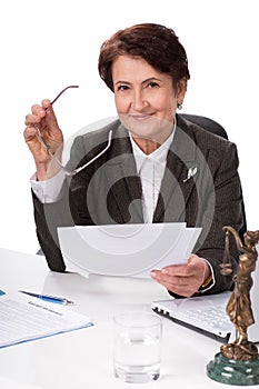 Lawyer on his workplace