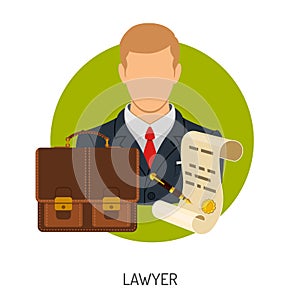 Lawyer Icon with Briefcase