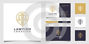 Lawyer location logo design and business card