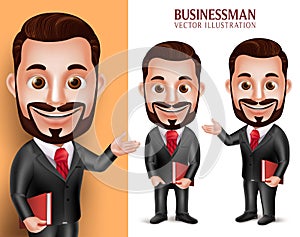 Lawyer Man Student Vector Character Happy Holding Book