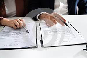 Lawyer People Review Document Before Signing