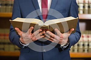 Lawyer standing in the law library