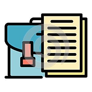 Lawyer suitcase icon color outline vector