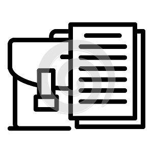 Lawyer suitcase icon, outline style