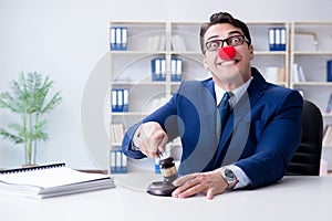 The lawyer working in his office