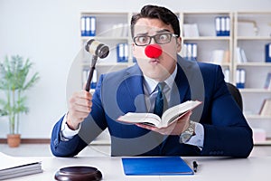 The lawyer working in his office