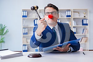 The lawyer working in his office