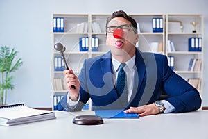 The lawyer working in his office