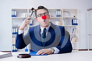 The lawyer working in his office