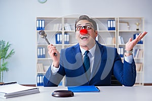 The lawyer working in his office